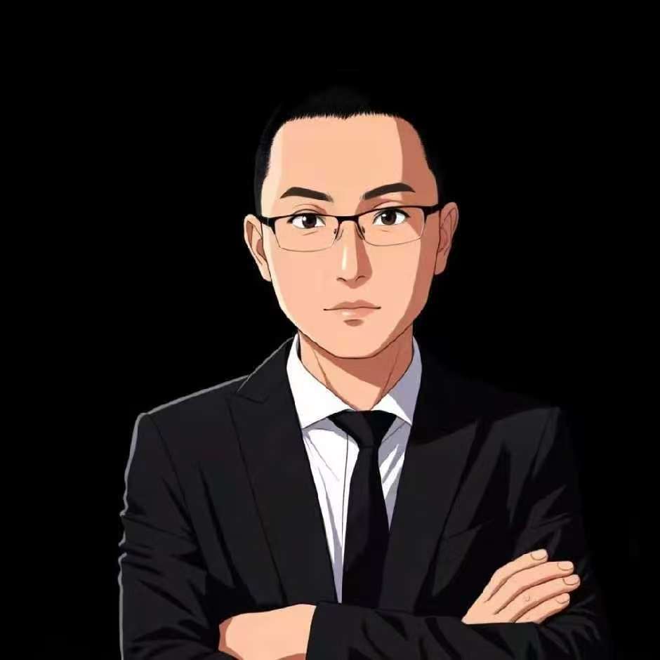 三十岁左右男性正面头像，穿深色西装，白色背景，专业商务形象